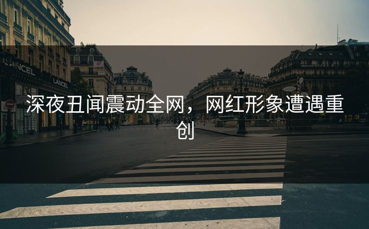 深夜丑闻震动全网，网红形象遭遇重创