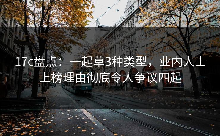 17c盘点：一起草3种类型，业内人士上榜理由彻底令人争议四起