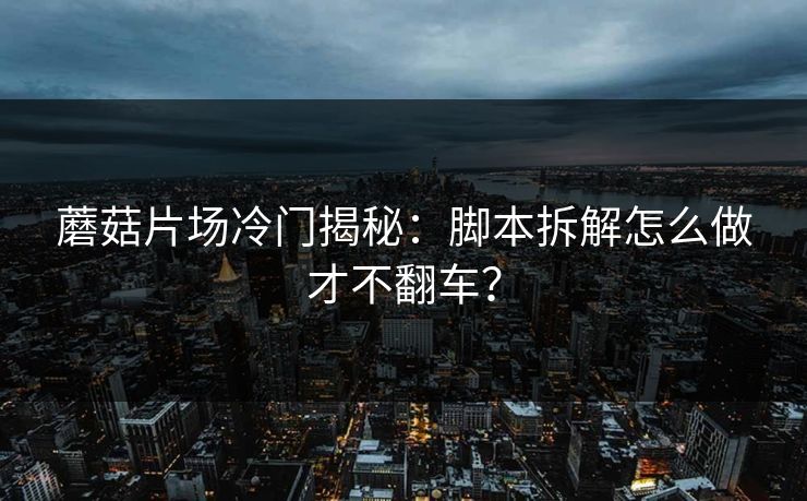 蘑菇片场冷门揭秘：脚本拆解怎么做才不翻车？